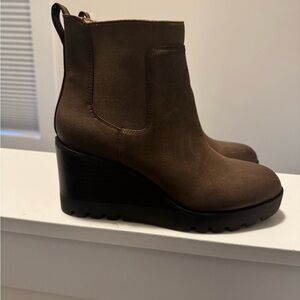 Women's Brown Wedge Ankle Boots